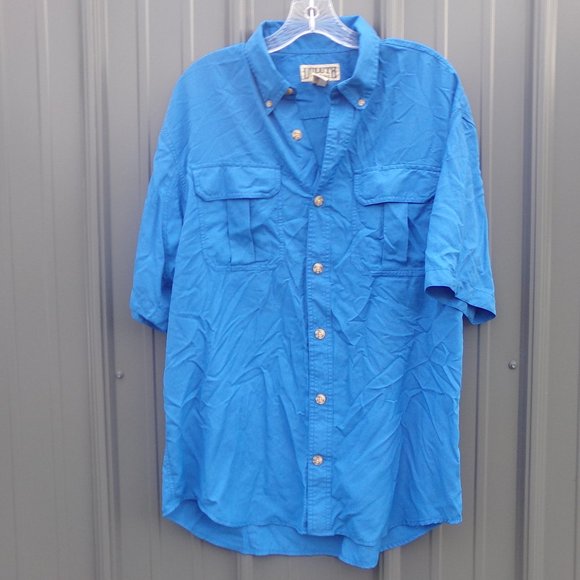 Duluth Trading Co Other - Duluth Trading Co. Blue Short Sleeve Button Down Shirt- Size L